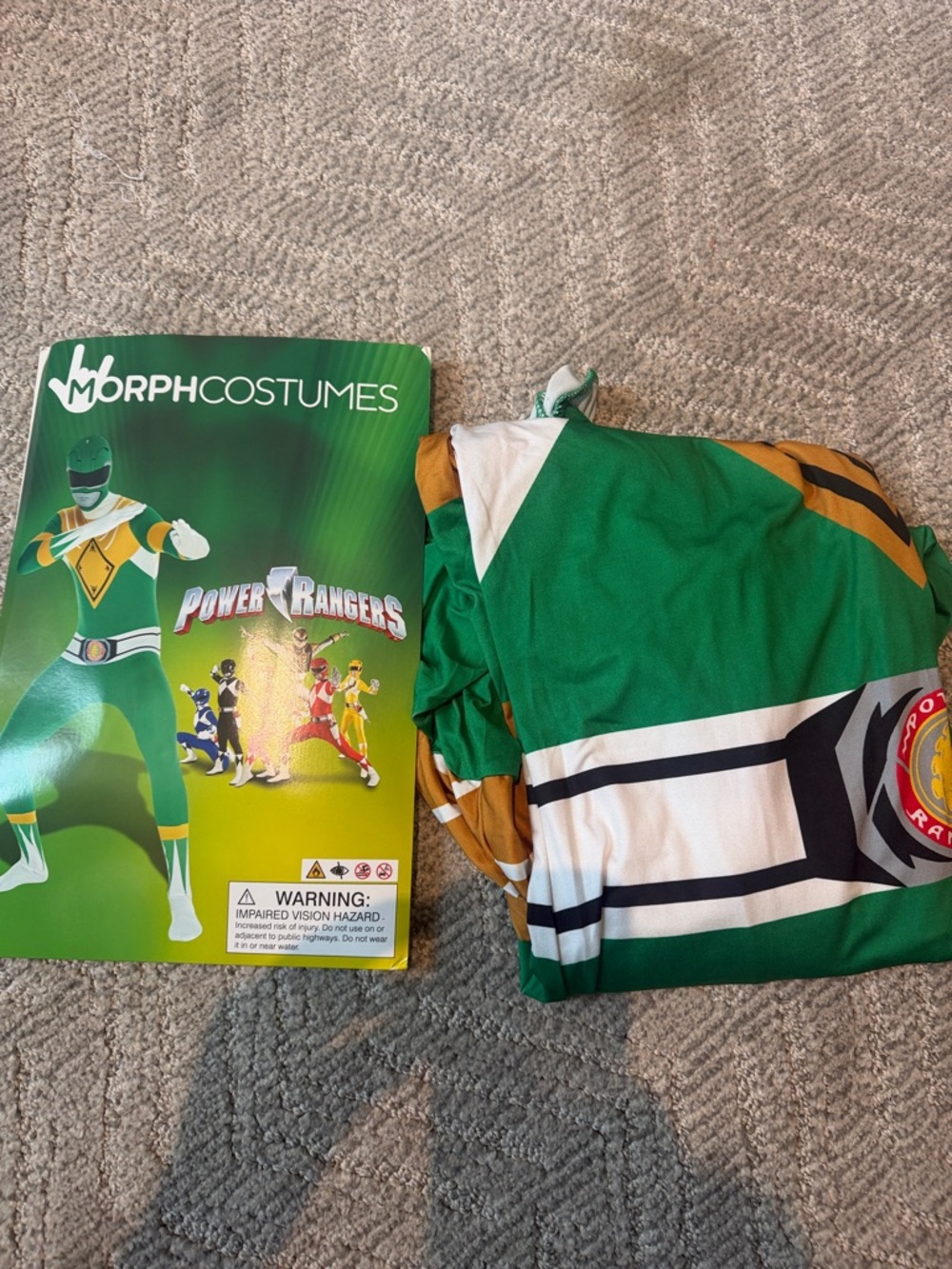 Power Rangers Green Ranger Mens Costume - Green & White